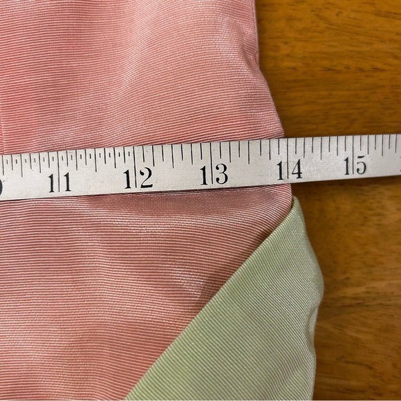 NWT Kathlin Argiro Atelier Pink Strapless Taffeta Gown with Pistachio Sash - Picture 14 of 16